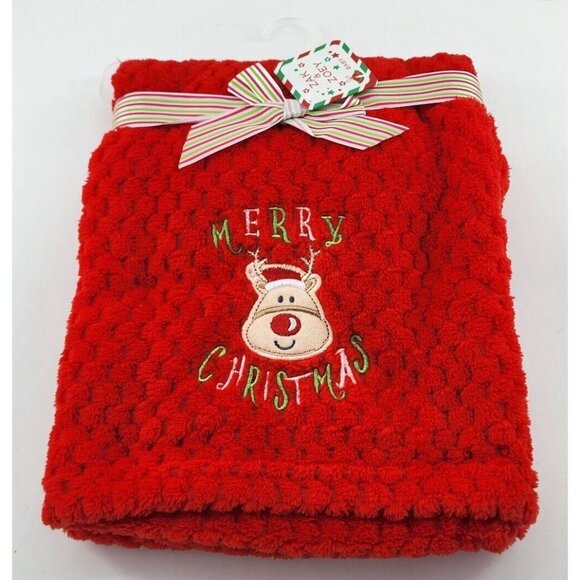 Lot of 3 NEW Zak & Zoey Christmas Baby Blankets Santa Reindeer  30 x 40 - Picture 8 of 9